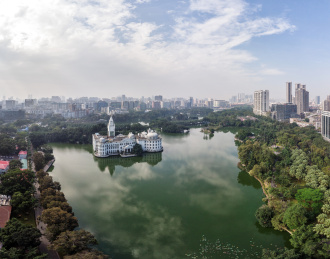 广州城市风光，流花湖公园