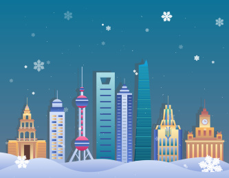 冬季的上海建筑