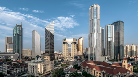 天津CBD小白楼城市风光