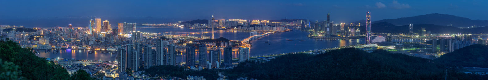 澳门城市风光，珠海横琴金融岛