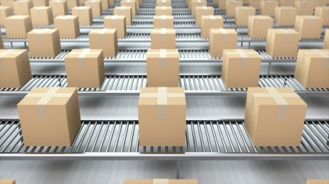 3d渲染的运输中的箱子