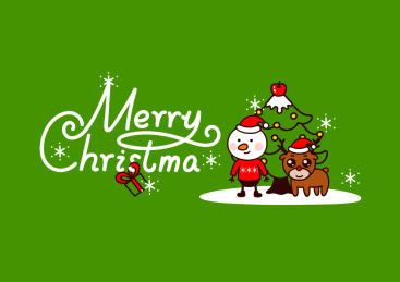  圣诞快乐之可爱圣诞小雪人与小麋鹿