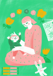 在母亲怀里玩耍的儿童