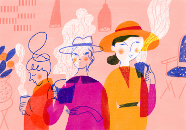 喝茶的女性朋友们