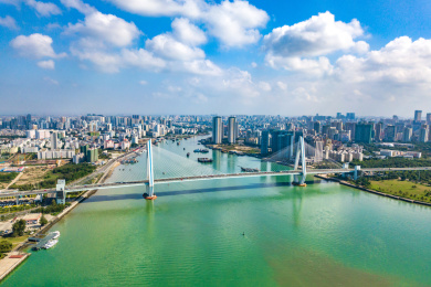 Haikou Century Bridge, The Sea Bridge Connecting Meilisha Garden in Haidian Island and Downtown Haikou City Hainan Province China