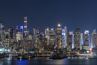 纽约曼哈顿城市夜景