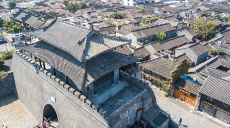 航拍扬州老城区