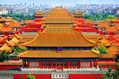 俯视北京故宫神武门