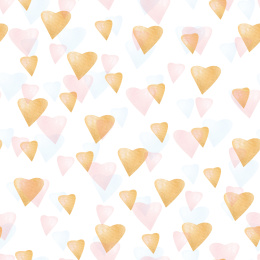 水彩爱心无缝背景