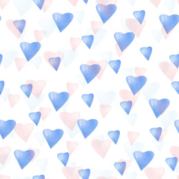 水彩爱心无缝背景