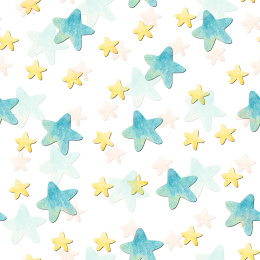 水彩可爱星星无缝背景