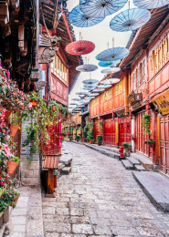 中国云南丽江古城街道