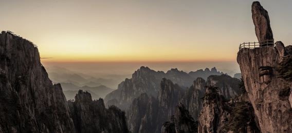 黄山全景日落