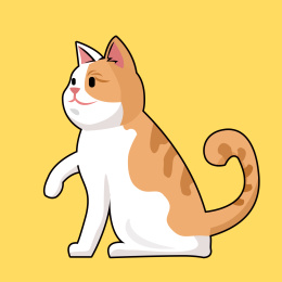 宠物猫咪卡通手绘矢量插画