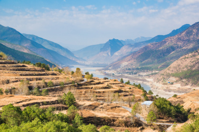 冬季的云南丽江金沙江第一湾自然风光