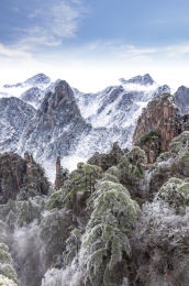 安徽黄山冬季雪景风光