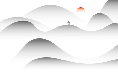 矢量新中式山水画