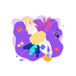 一个女生和一个男生各自打电话