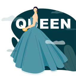 一个穿着裙子的女王