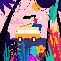 正在旅行中的女孩