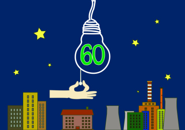 地球熄灯一小时插画