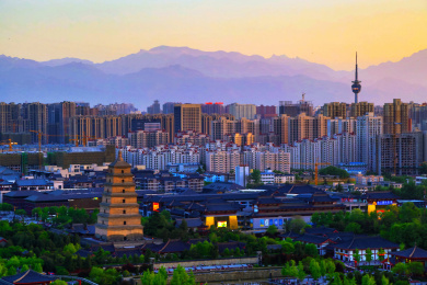 西安大雁塔夕照