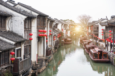 江苏省苏州市七里山塘街风光