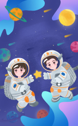 男女地球系列插画