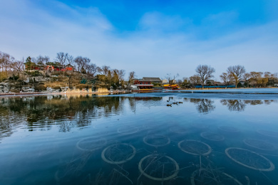 北京市什刹海西海公园古建园林建筑
