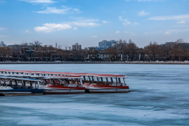 北京市什刹海公园古建园林建筑