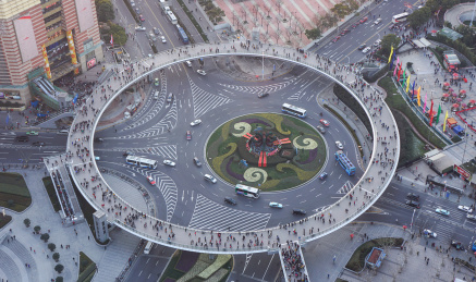 上海城市风光—陆家嘴人行天桥