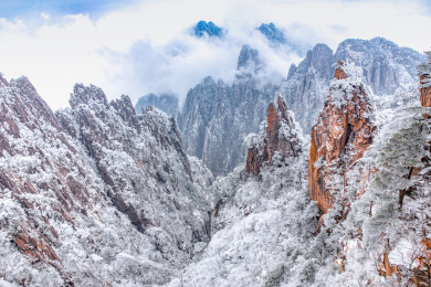 风景如画的黄山雪景