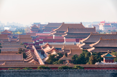 北京景山公园拍摄故宫全景图