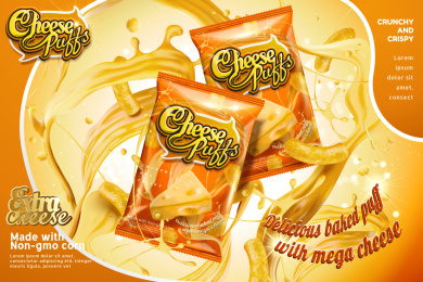 起司饼干广告与喷溅酱料特效