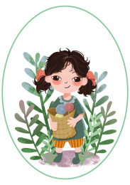 小女孩绿色植物素材