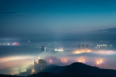 大连星海湾平流雾