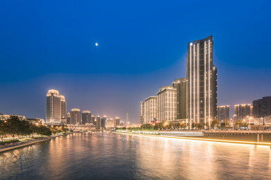 天津海河两岸夜景