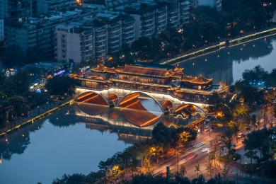 成都廊桥夜景