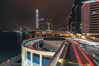香港尖沙咀建筑夜景