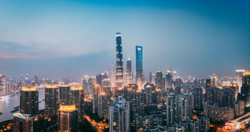 上海陆家嘴日落