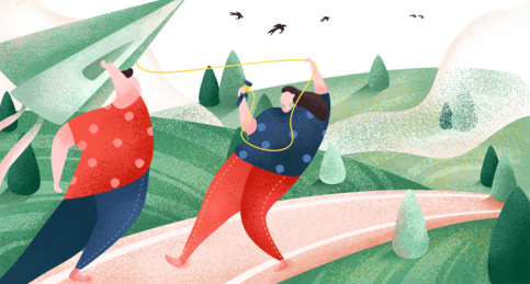 春意盎然-放风筝