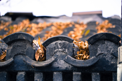 秋天胡同的房瓦