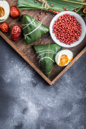 端午节食品与粽子和制作原材料