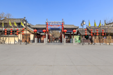 山东阳谷狮子楼景区内古城古街仿古建筑