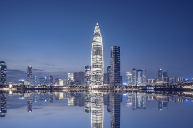 深圳湾后海CBD夜景天际线