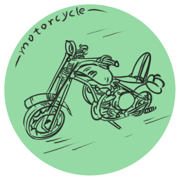 手绘摩托车插画