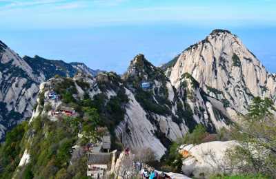 中国陕西省华山景区北峰苍龙岭风光