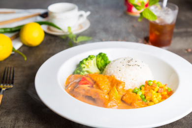 港式简餐泰式红咖喱猪扒饭