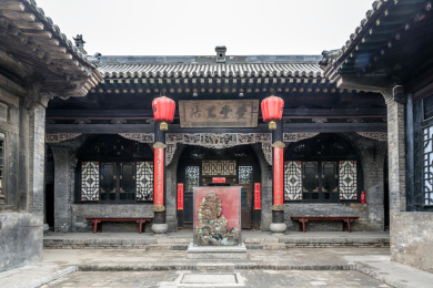 山西省平遥古城内清代晋商马中选故居四合院古民居建筑马家大院