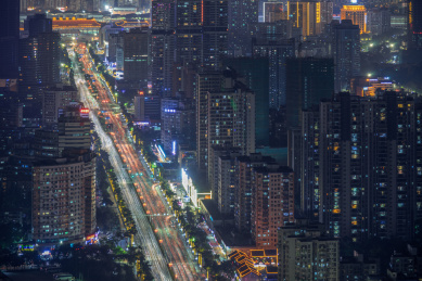 广东省珠海市城市天际线夜景